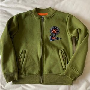 DKNY kids size 6 sweat jacket army green